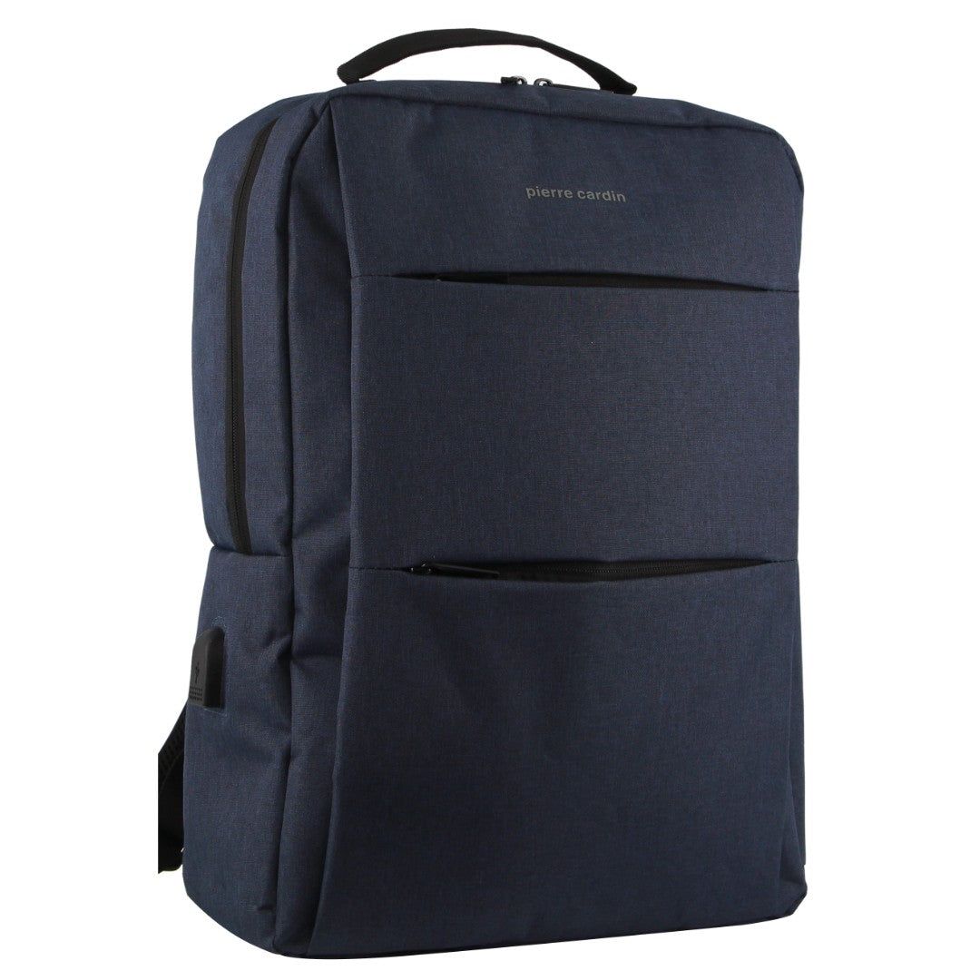 Navy Pierre Cardin Travel & Business Backpack with Built-in USB Port | 4108-GZYEW