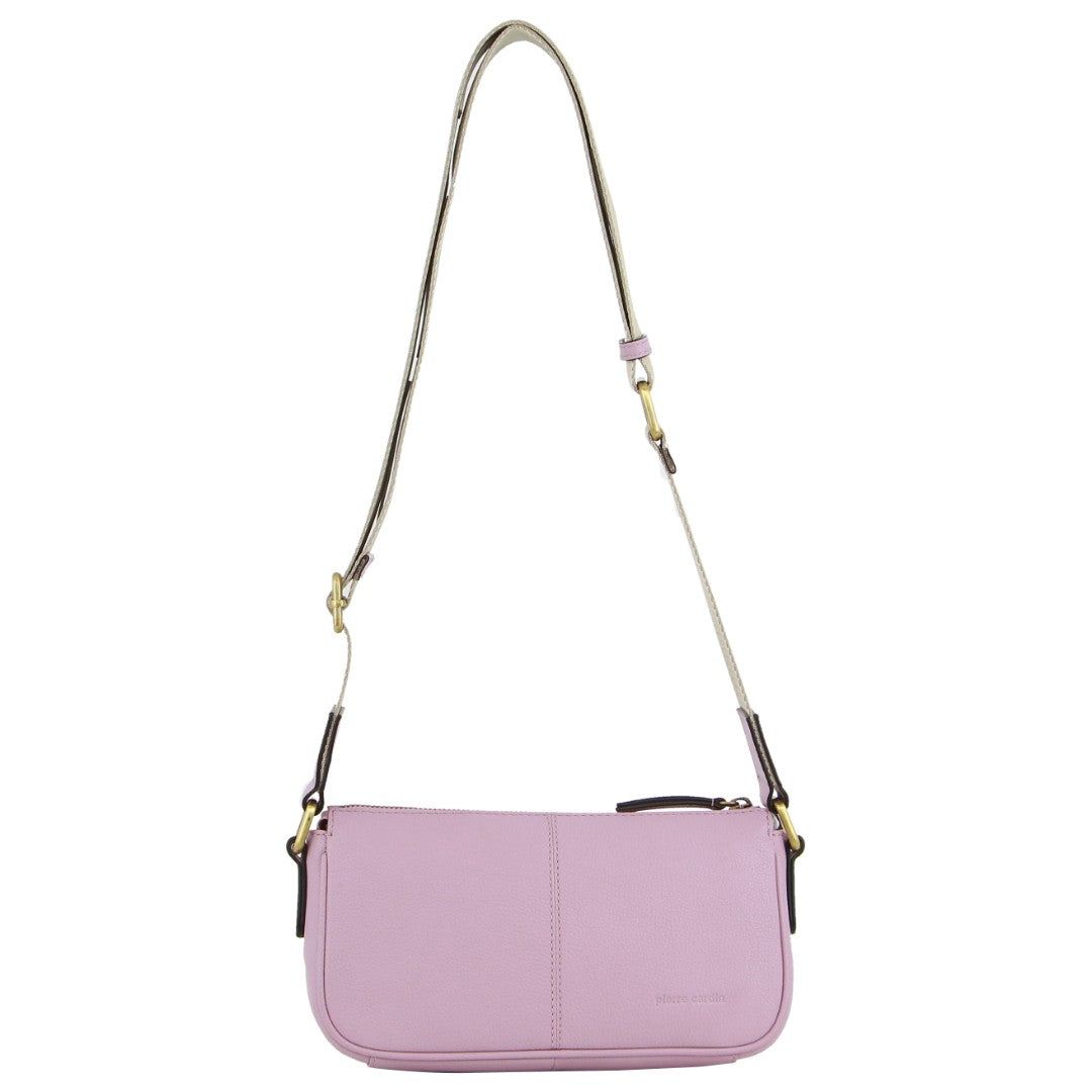 Pink Pierre Cardin Leather Cross-Body Bag | 2067-XGFIM