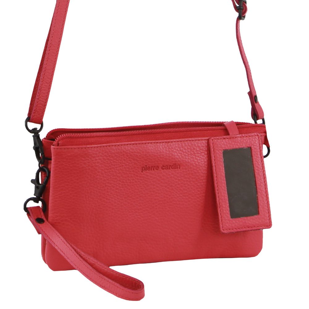 Pink Pierre Cardin Leather Multiway Cross-Body Bag | 1453-BONGY