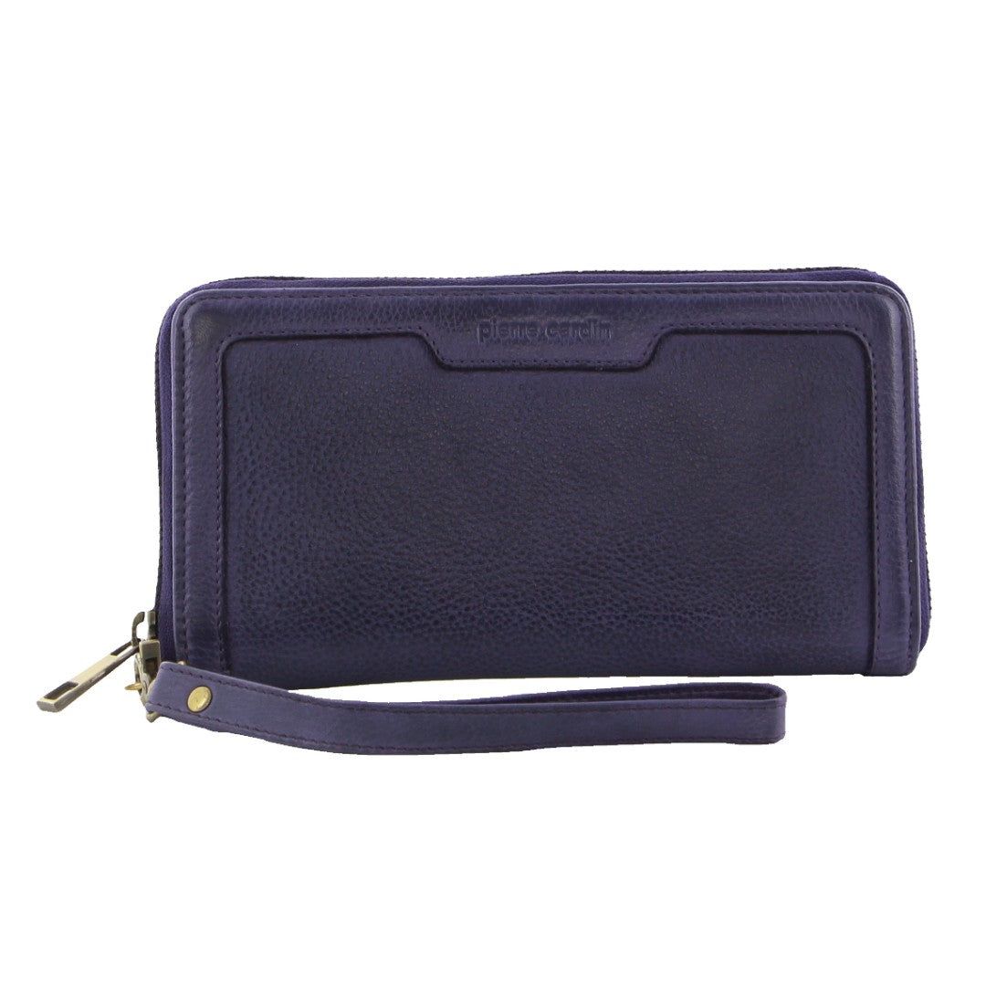 Purple Pierre Cardin Leather Zip around wallet w Wristlet | 3587-QYPFA