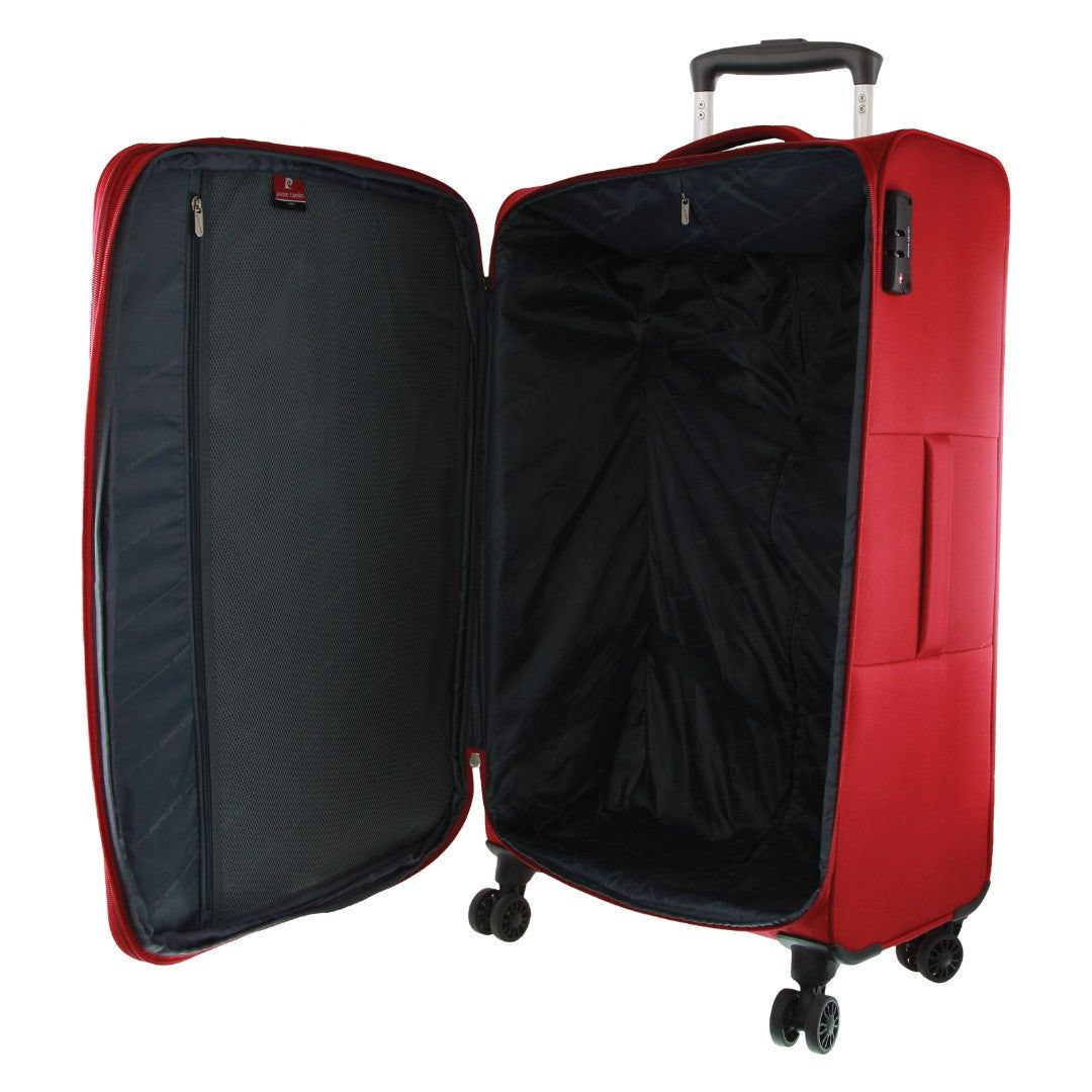 Red Pierre Cardin 76cm LARGE Soft Shell Suitcase | 4528-VBMJU