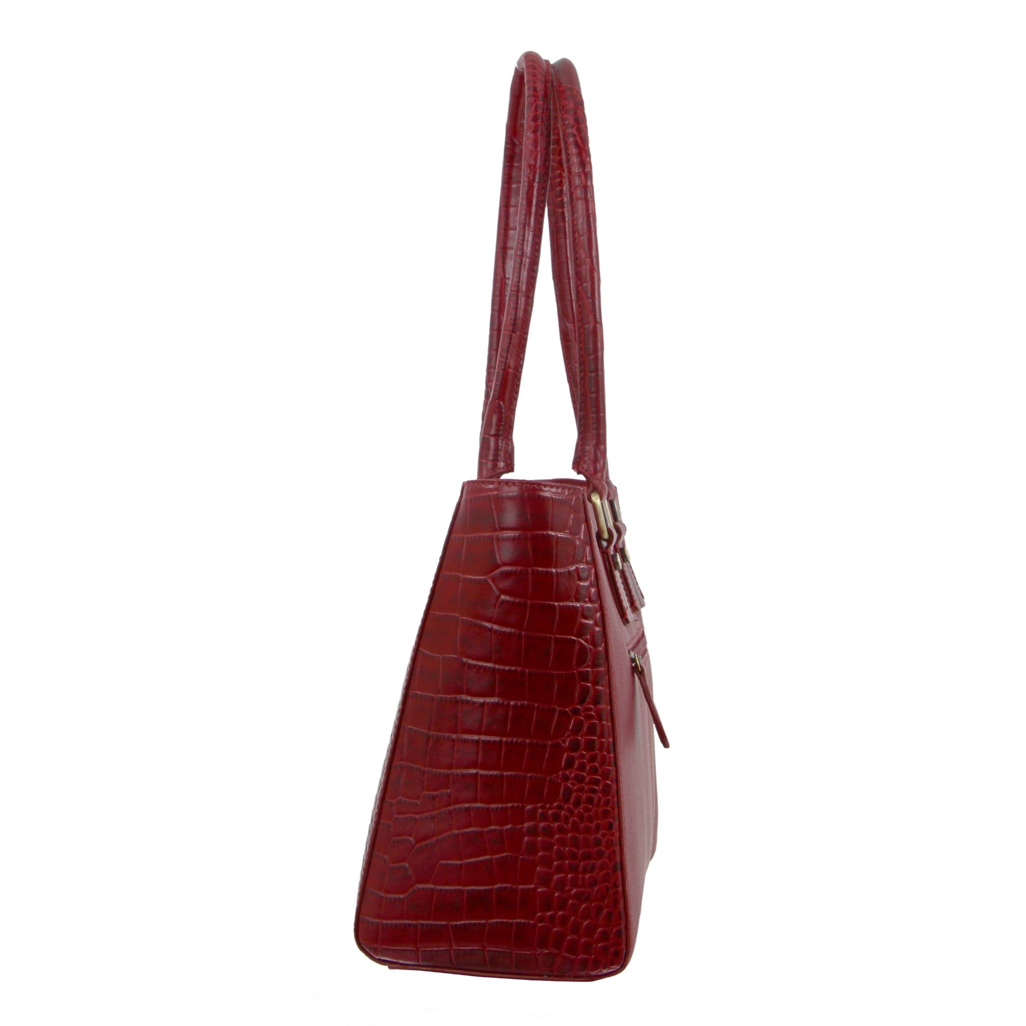 Red Pierre Cardin Croc-Embossed Leather Shoulder Bag | 4690-ZLRQU