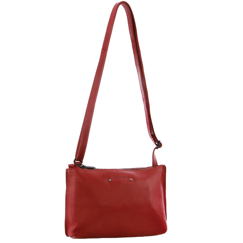 Red Pierre Cardin Leather Trendy Cross-Body Bag | 4512-PNRYC