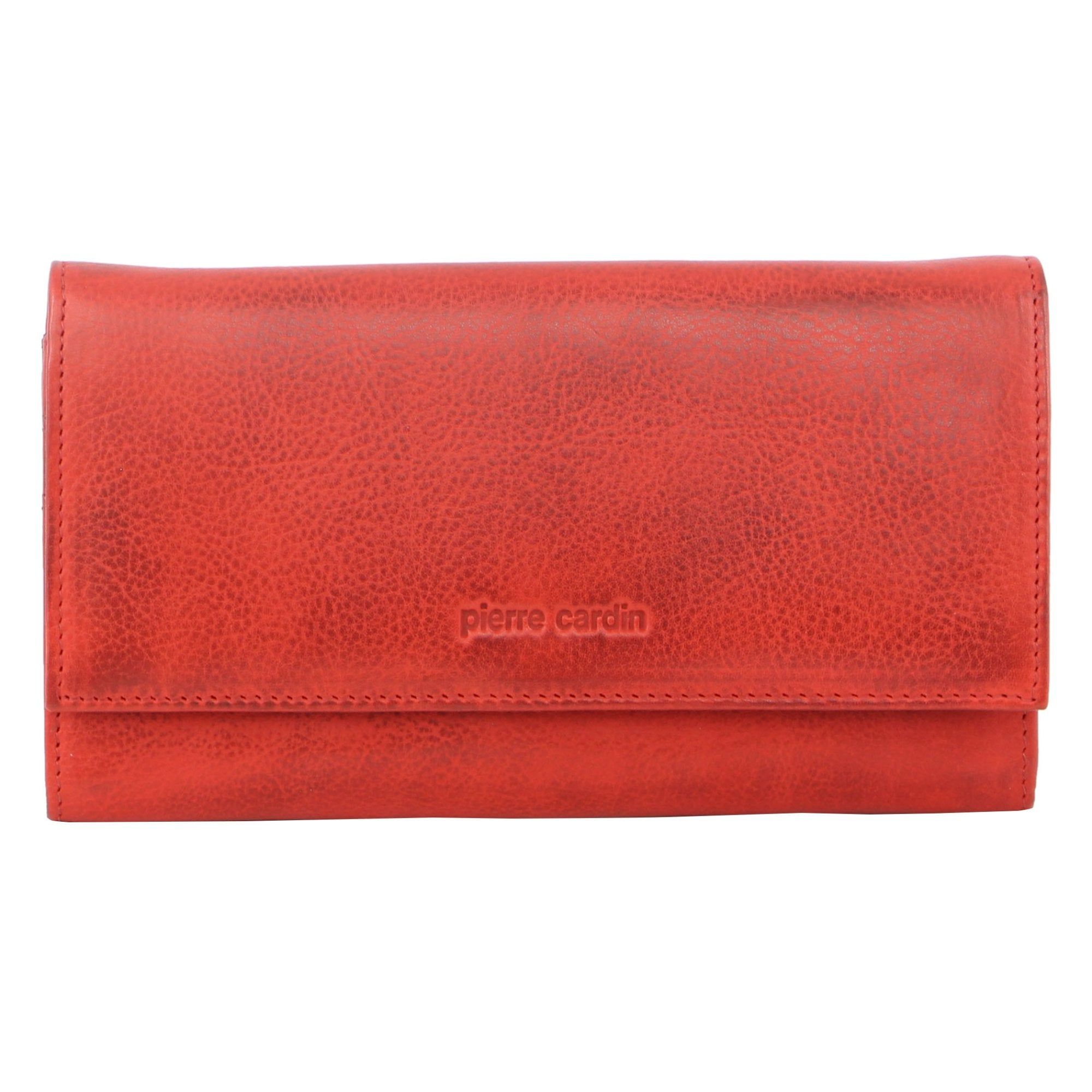 Red Pierre Cardin Rustic Leather Wallet | 1089-EUAGB