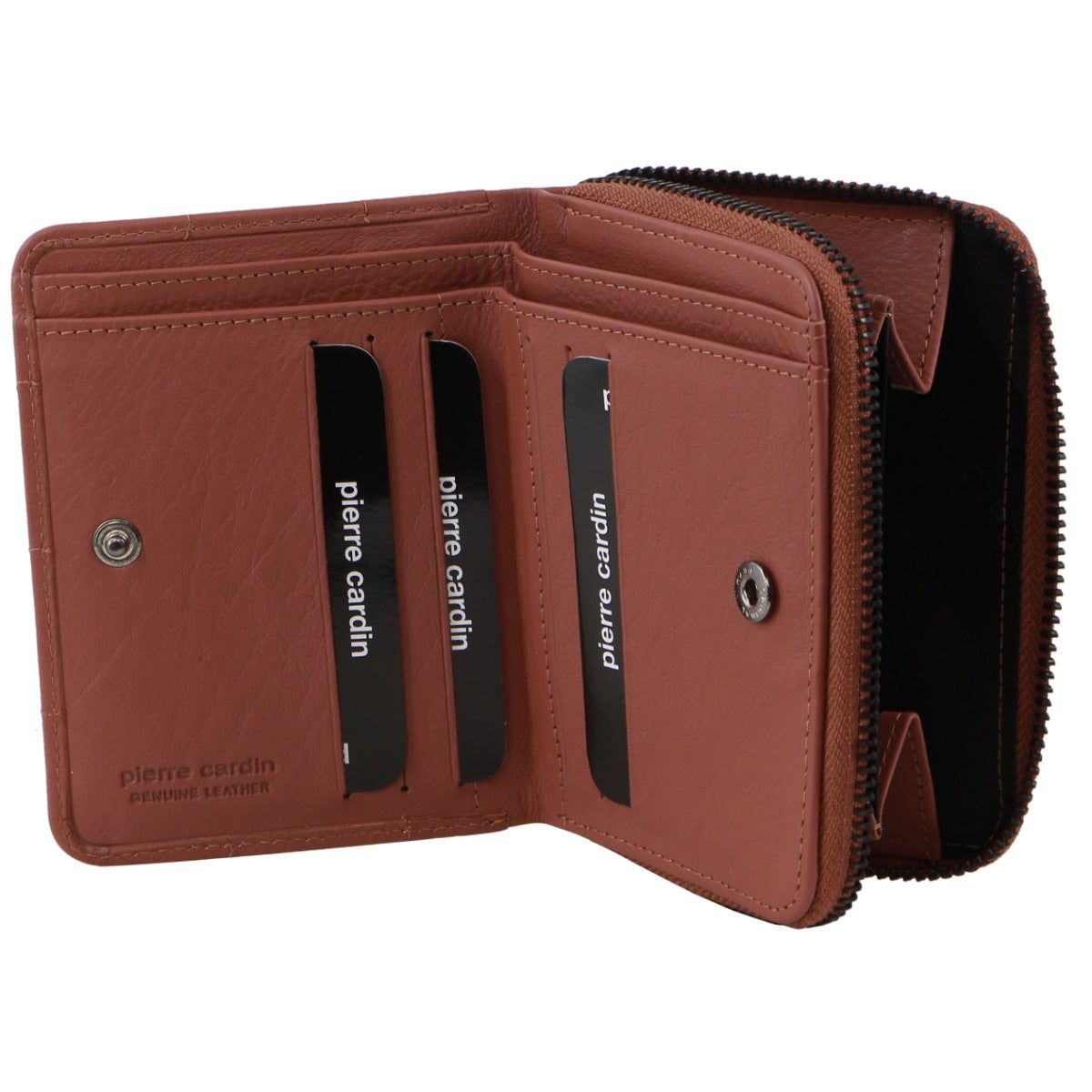 Rose Pierre Cardin Italian Pleated Leather Press Stud Wallet | 7291-QXZOL