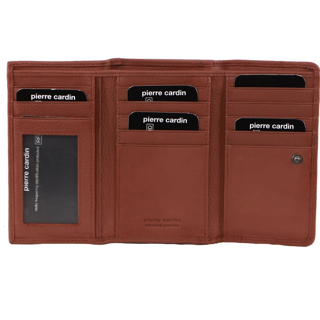 Rose Pierre Cardin Pleated Leather Tri-Fold Wallet | 4698-PLWKJ