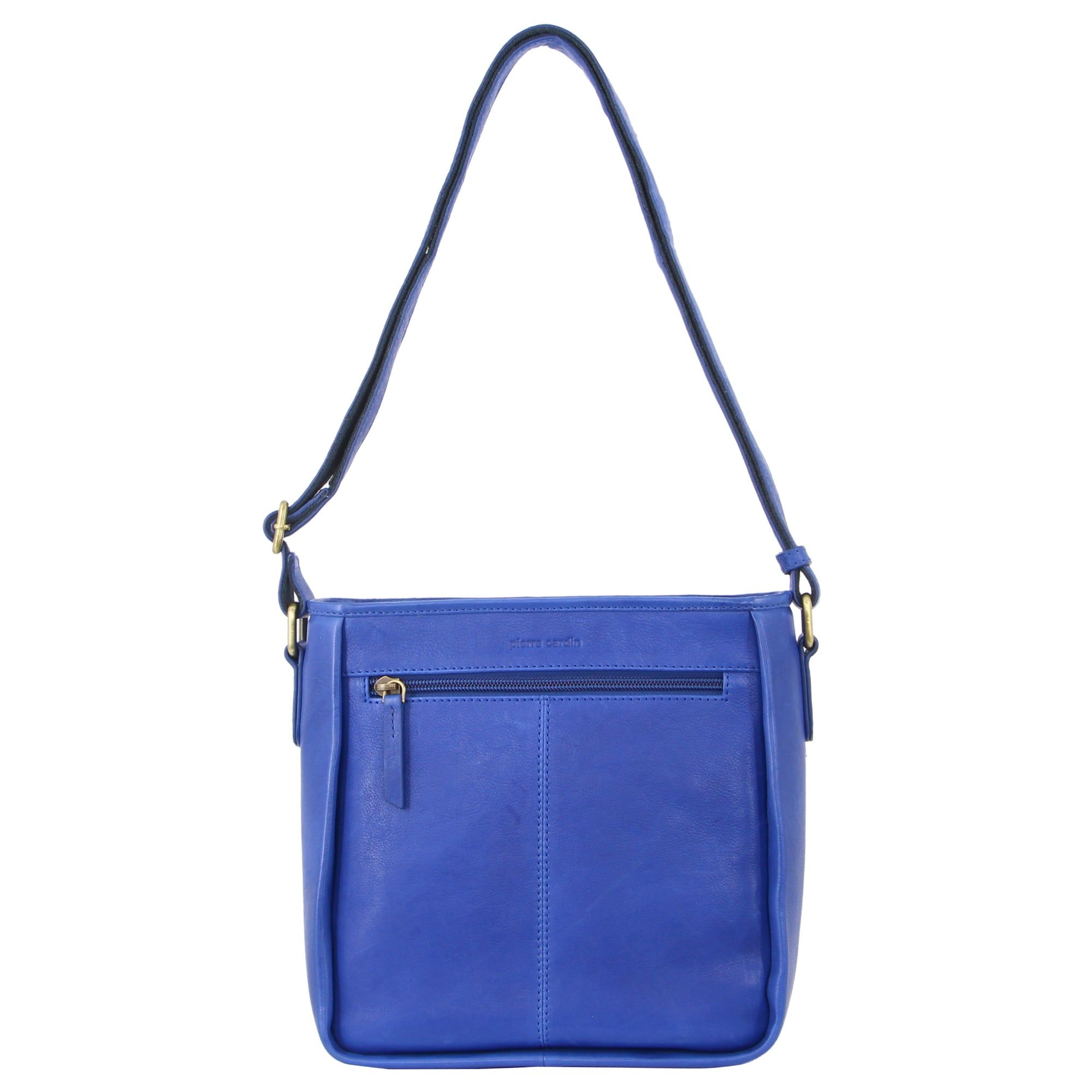 Royal Blue Pierre Cardin Woven Embossed Leather Cross-Body Bag | 7458-NVEXH