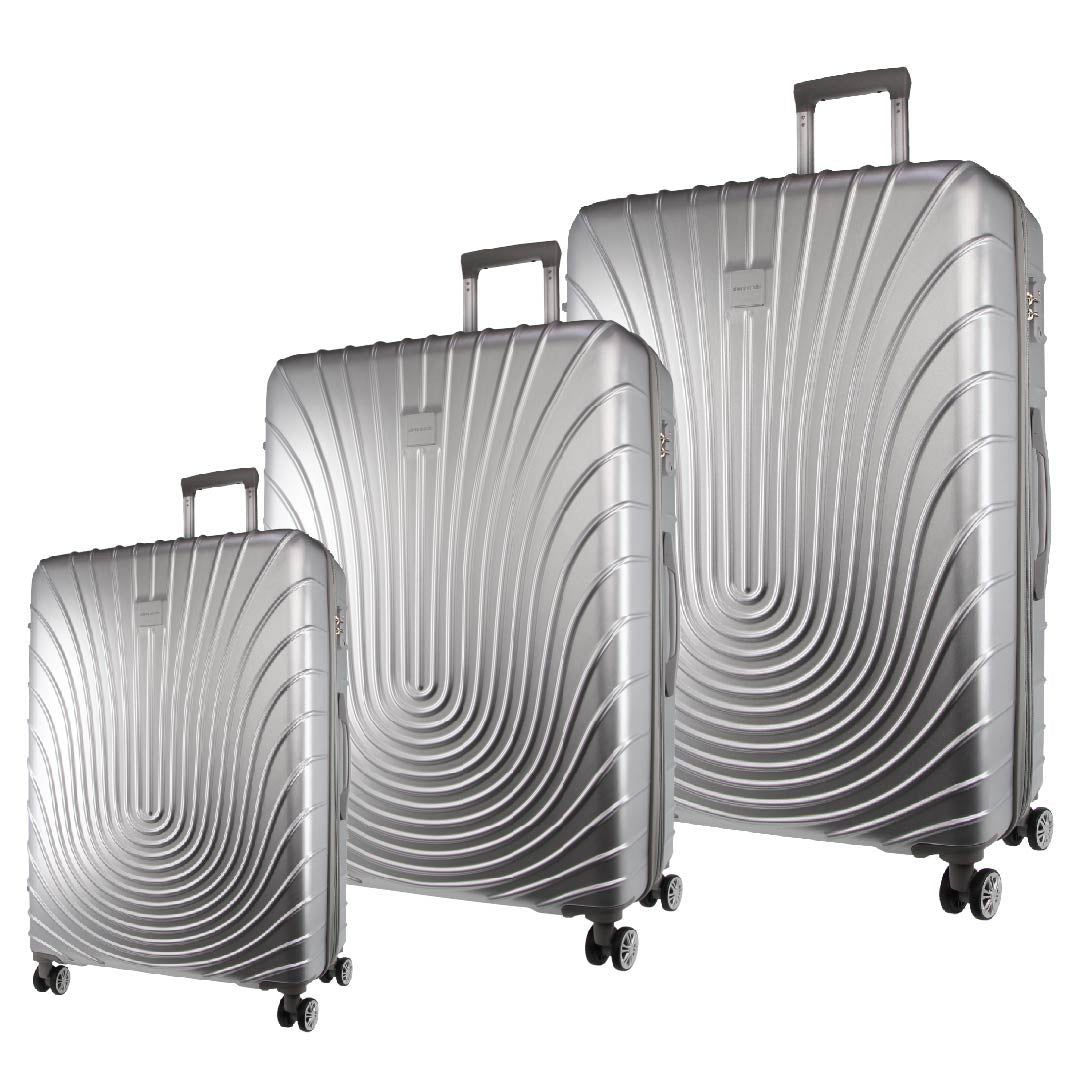 Silver Pierre Cardin Hard Shell 3-Piece Luggage Set | 1958-ODMNC