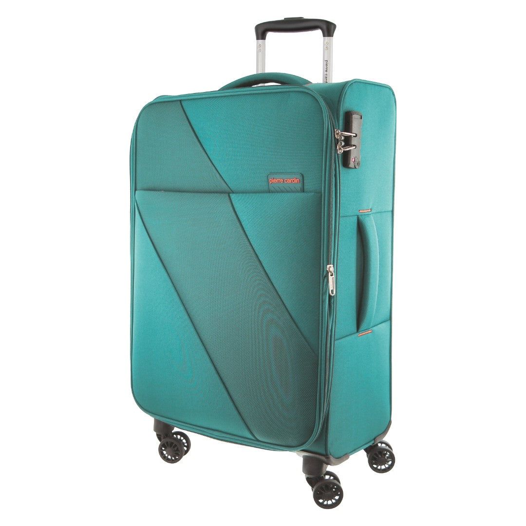 Turquoise Pierre Cardin 68cm MEDIUM Soft Shell Suitcase | 0942-JWYZV