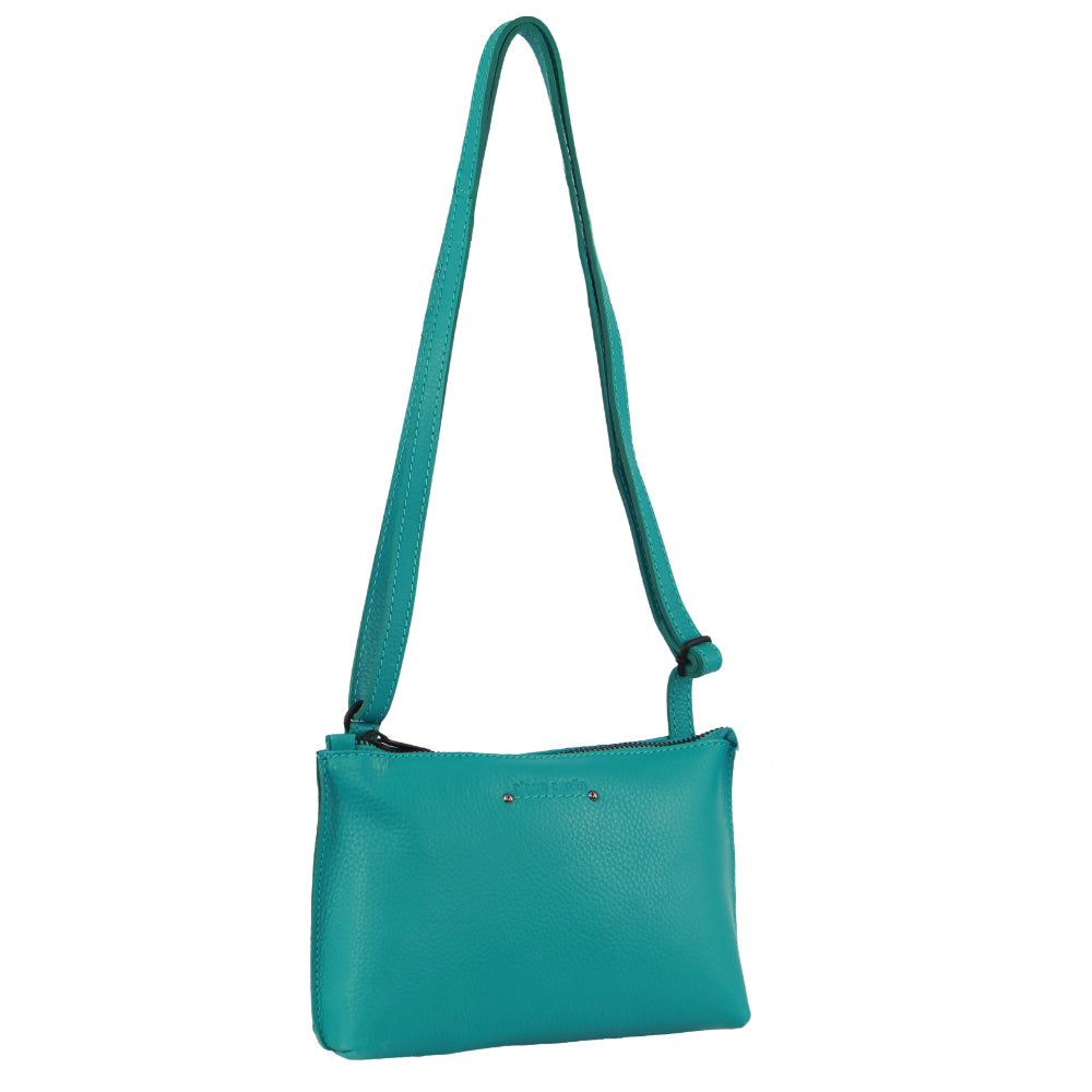 Turquoise Pierre Cardin Leather Trendy Cross-Body Bag | 0325-KIOQV