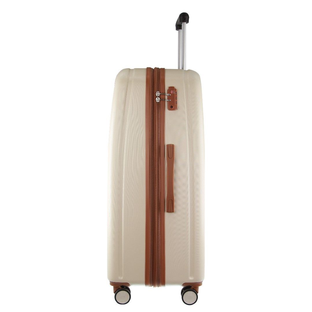 White Pierre Cardin 80cm LARGE Hard Shell Case | 4982-STUIZ