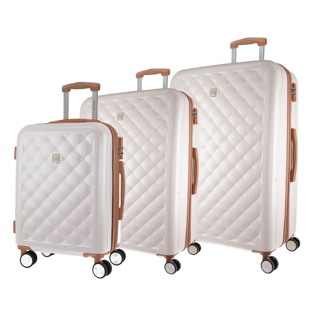 White Pierre Cardin Hard Shell 3-Piece Luggage Set | 9836-CWQMR