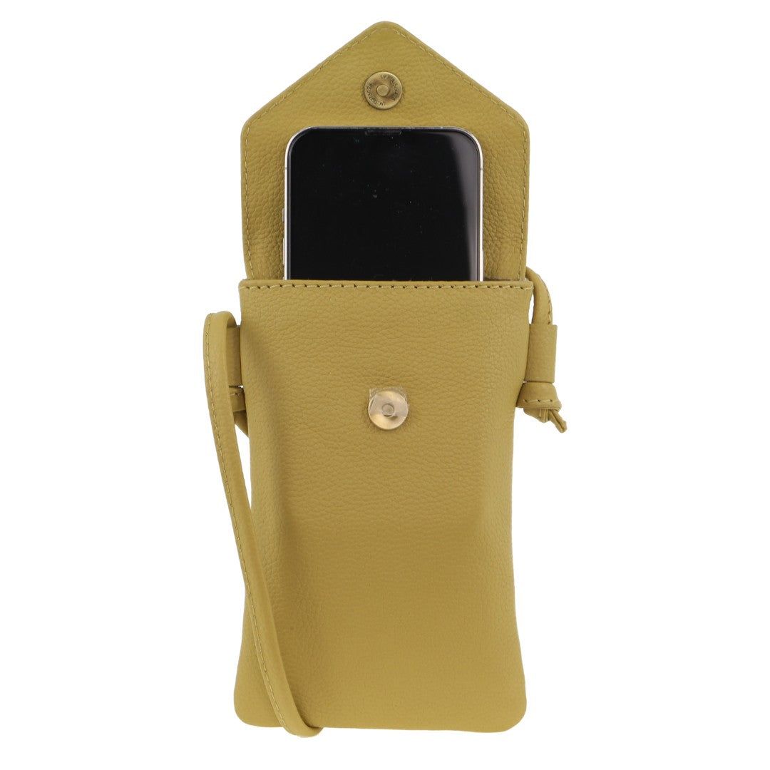 Yellow Pierre Cardin Leather Phone Bag | 0681-KUXOS