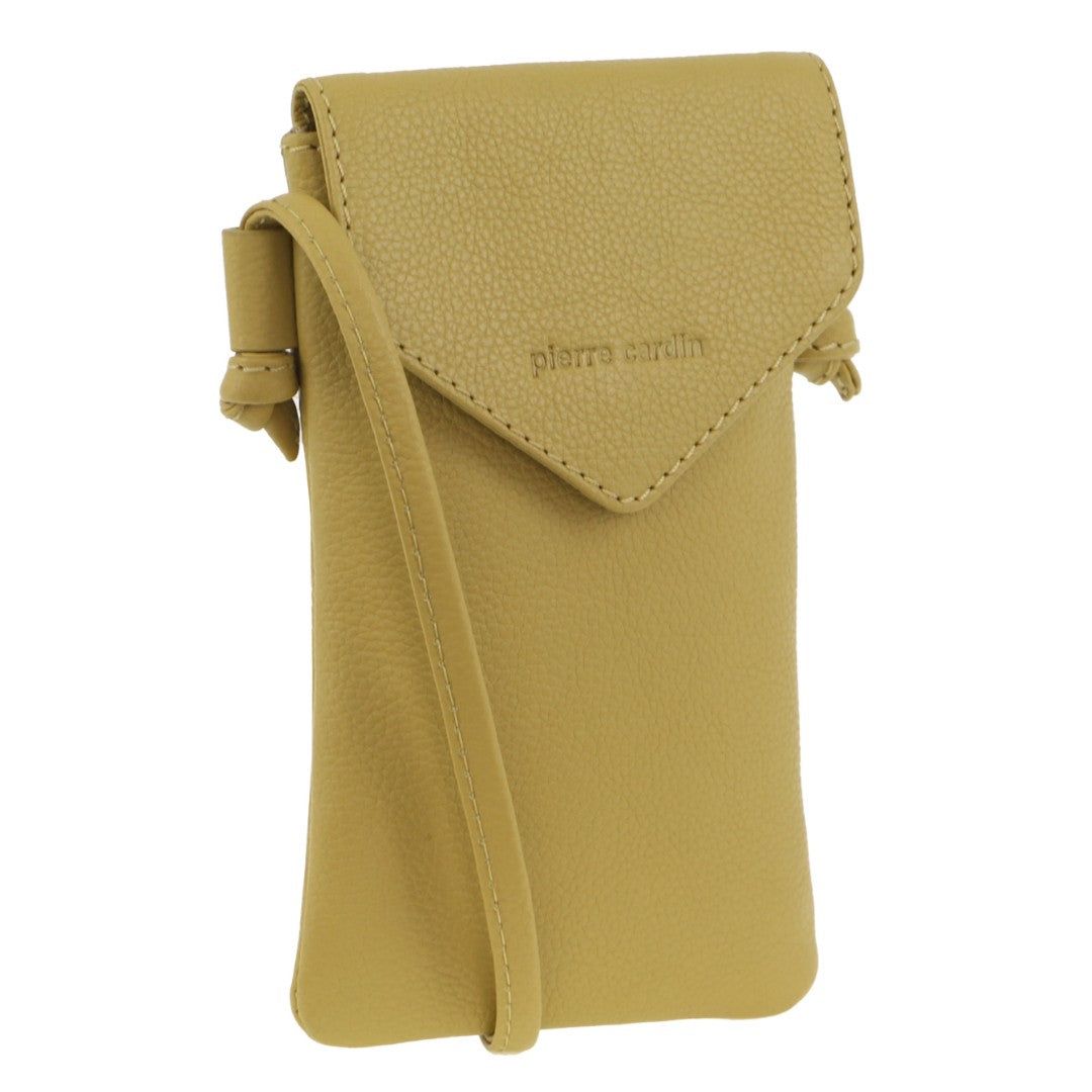 Yellow Pierre Cardin Leather Phone Bag | 0681-KUXOS