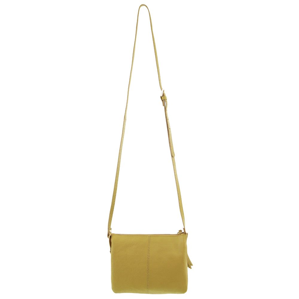 Yellow Pierre Cardin Leather Tassel Crossbody Bag | 6189-IGBKD